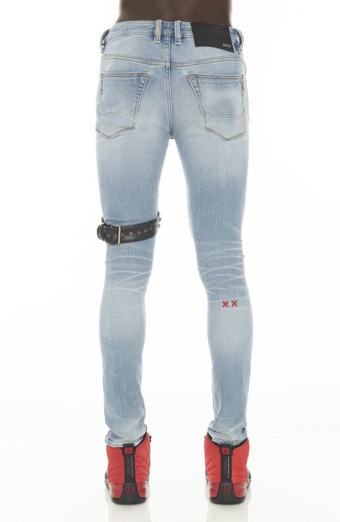 Cult Of Individuality Punk Super Skinny Jeans with Studded Leg Harness