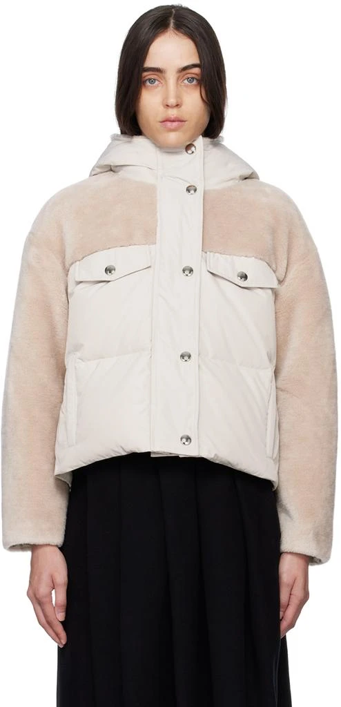 Yves Salomon Beige Paneled Jacket 1