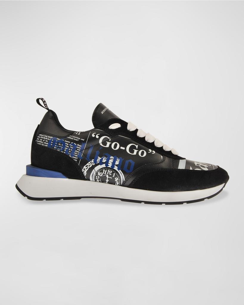 John Galliano Paris Men's Gazette Logo Runner Sneakers