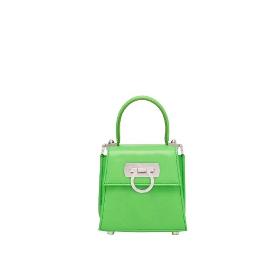 Salvatore Ferragamo Ladies Green Micro Iconic Top Handle Bag 1