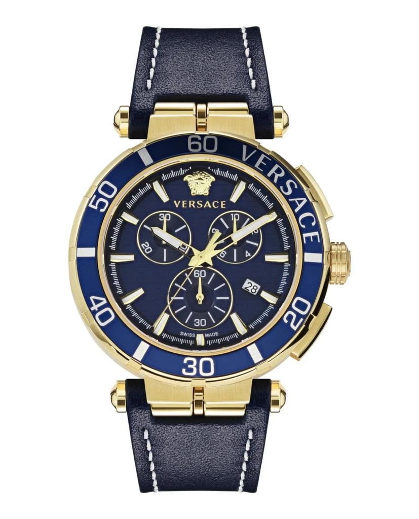 Versace Greca Chrono Leather Watch 1