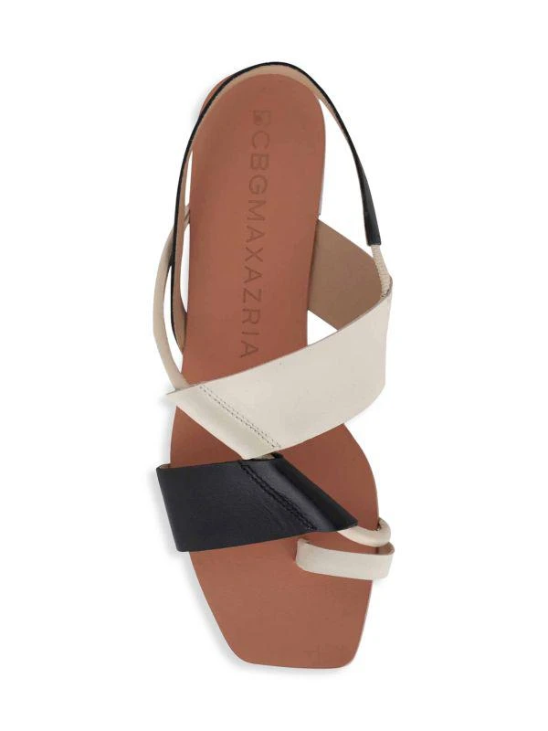 BCBG Marlin Leather Flat Sandals 5