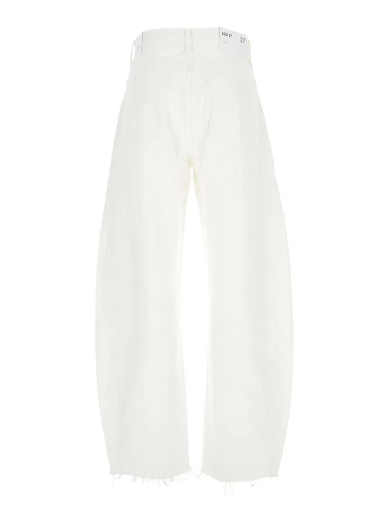 AGOLDE 'Luna' White Jeans With Logo Patch On The Rear And Fringed Hem In Denim Woman 2