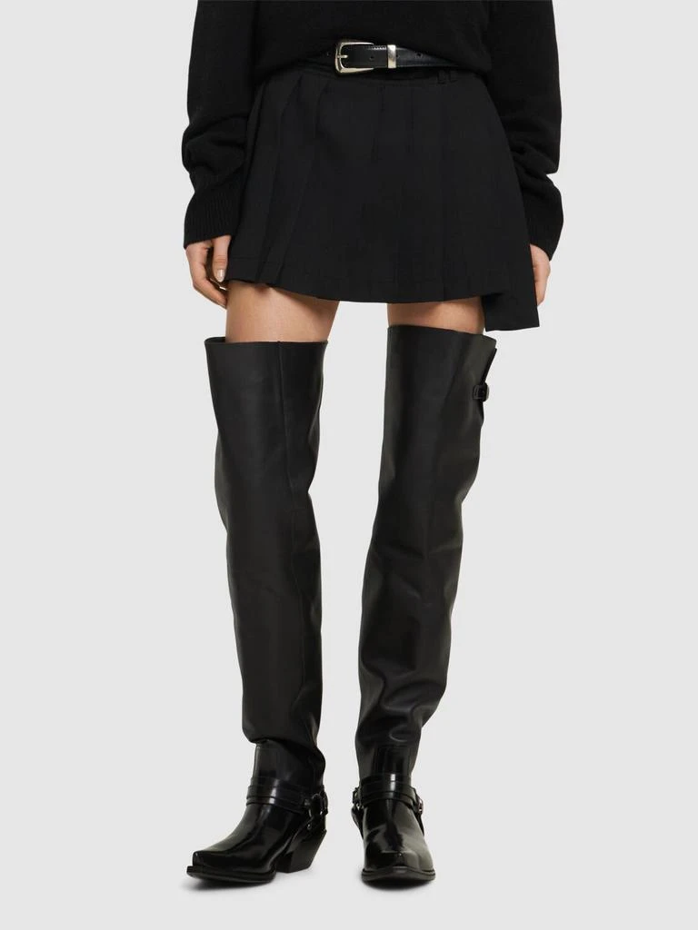 Versace 40mm Leather Western Over The Knee Boots 1