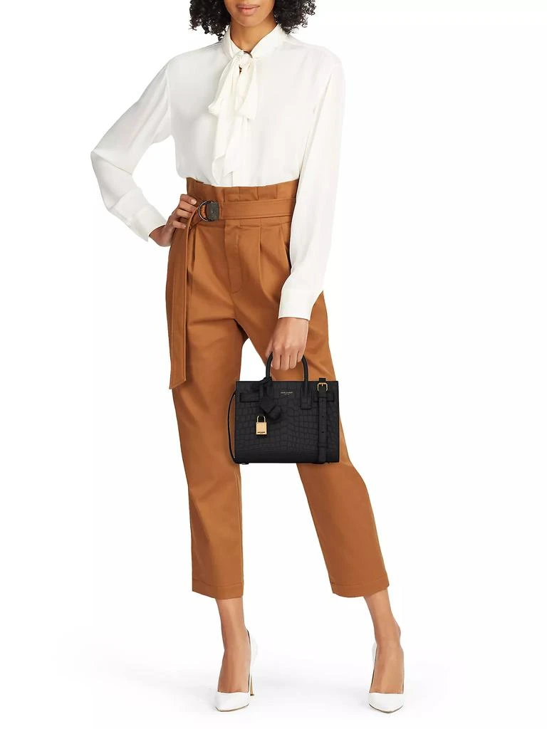 Yves Saint Laurent Sac De Jour Nano Top Handle Bag In Crocodile-Embossed Matte Leather 2