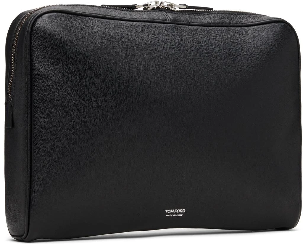 Tom Ford Black Grain Leather Minimal Laptop Pouch 2