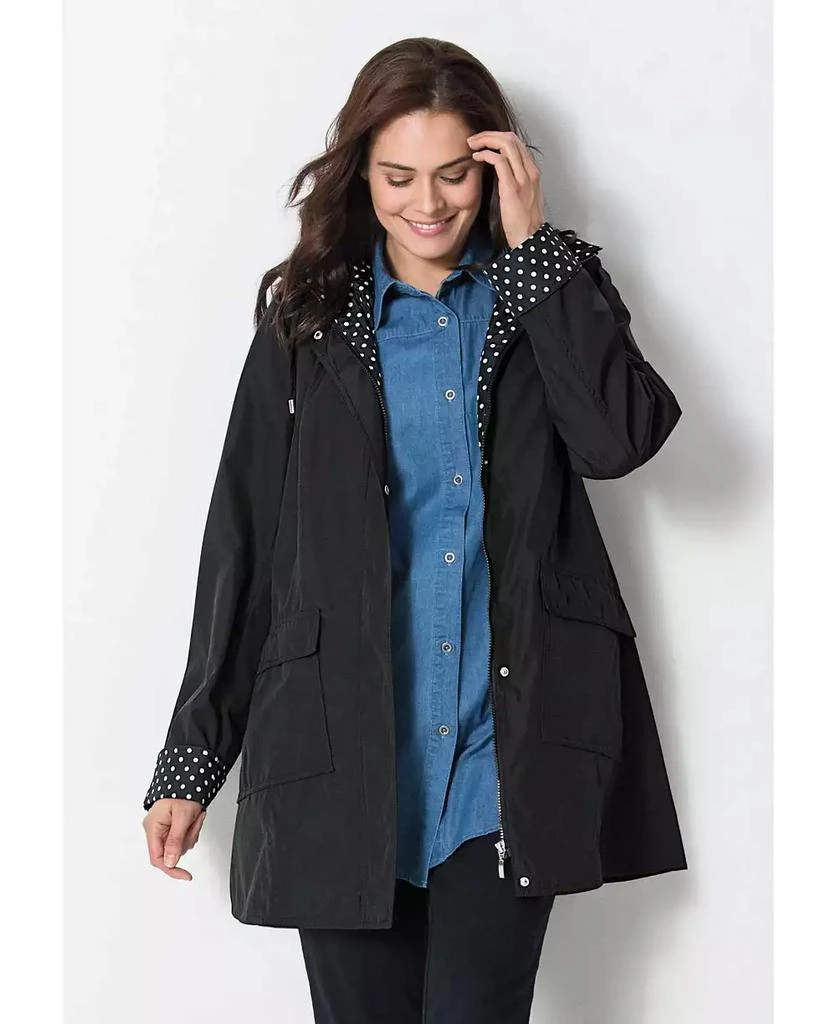 Woman Within Plus Size Dot Trim Raincoat 3