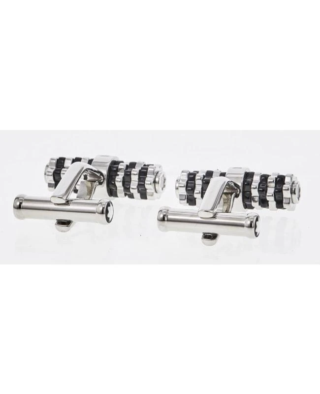 MontBlanc Montblanc Heritage Star Bar Black Resin Stainless Steel Men
s Cufflinks 111313 3