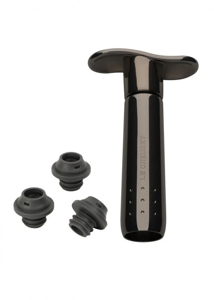Le Creuset Wine accessories wa-137 metal wine pump and 3 stoppers 1