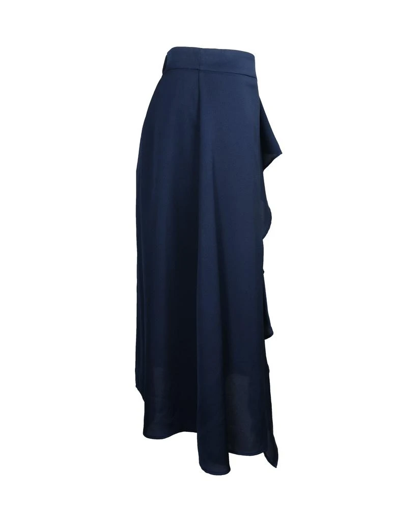 IRIS & INK Ruffled Midi Skirt in Navy Blue Polyester 2