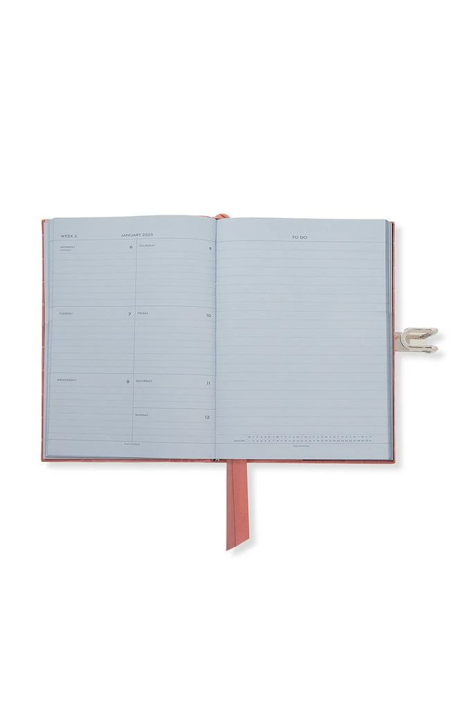 SMYTHSON 2025 Chelsea Weekly Diary with Slide in Mara in Rose  4