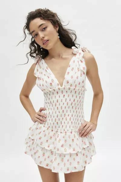 knee length dresses for ladies Plus Size Floral Smocked Mini Dress – 2020AVE main image 1
