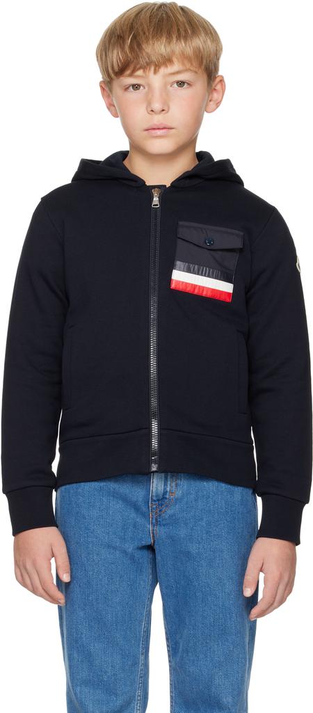 MONCLER kidsフード付きネイビージャケット6歳 Kids Navy Zip Up Hoodie – On Sale Now with Up to 76% Off