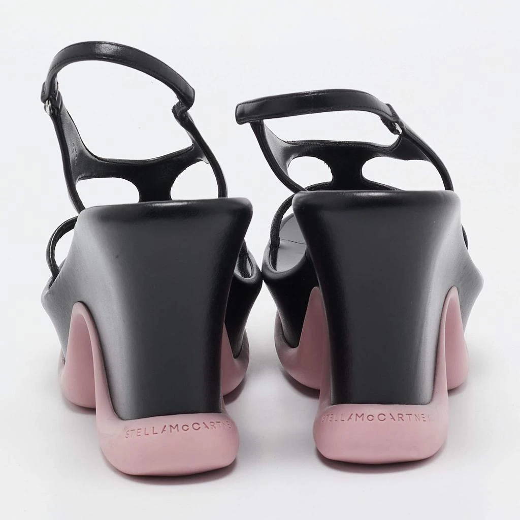 Stella McCartney Stella McCartney Black Faux Leather Shroom Slingback Sandals 37.5 5