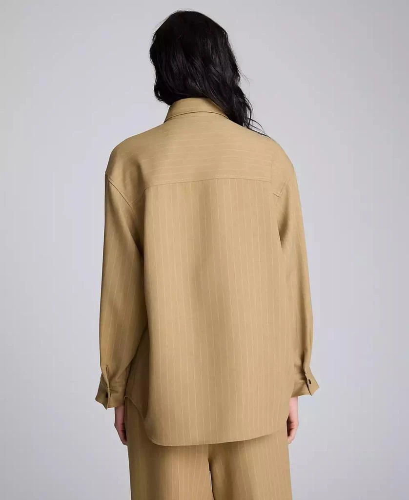 Kenneth Cole Women's Drop Shoulder Pinstripe Boyfriend Top 4