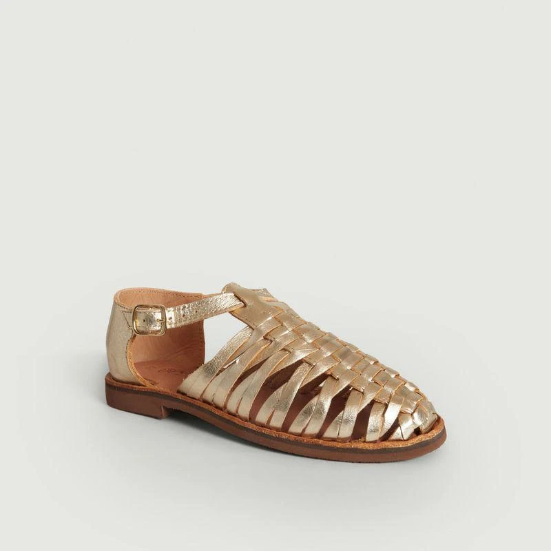 Mapache Medusa sandals in cowhide leather Champagne MAPACHE 1