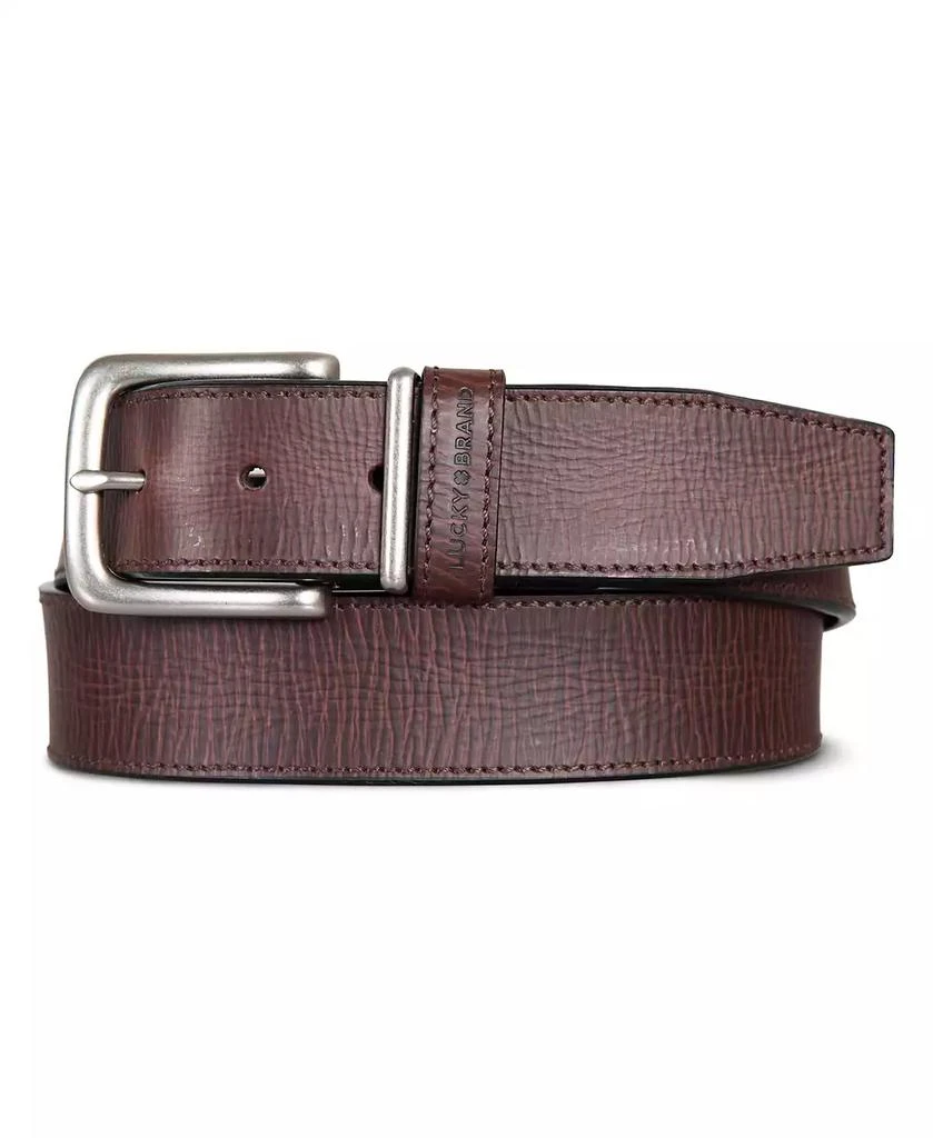Lucky Brand Men's Leather Jean Belt with Metal and Leather Keeper 1