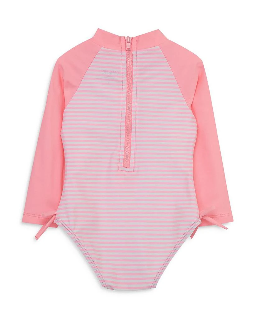 Little Me Baby Girls' Nylon Blend Parrot Striped One Piece Rash Guard 2