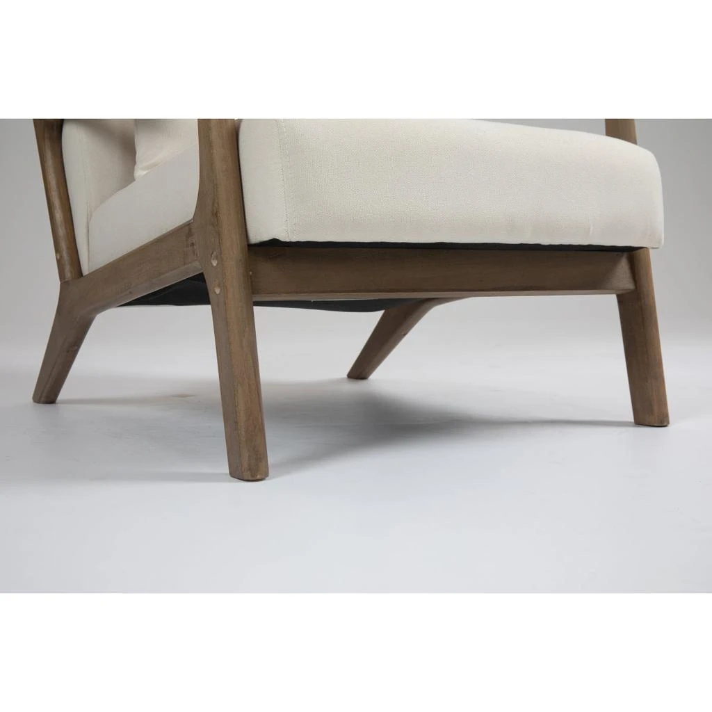 Streamdale Furniture Streamdale Mid Century Modern Accent Chair with Wood Frame and Waist Cushion 4