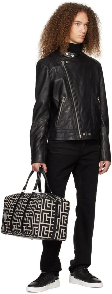 Balmain Black Zip Leather Jacket 4