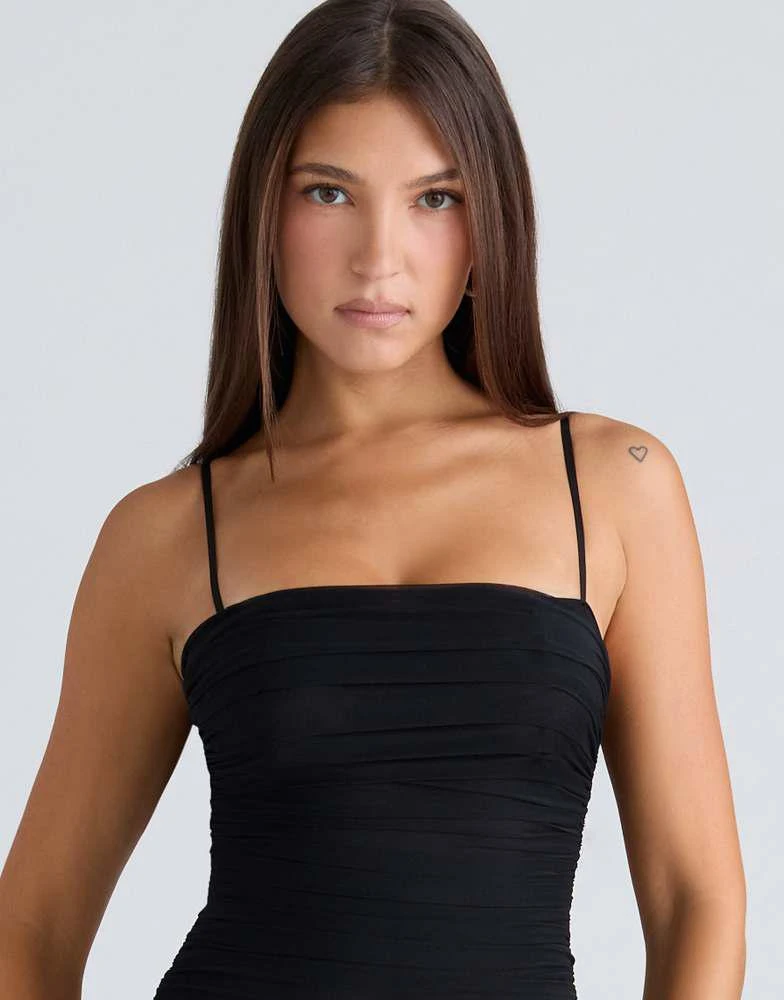 black dress ruched Morgan