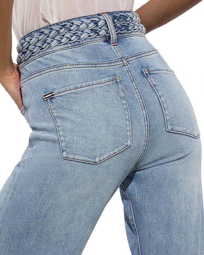 Alice + Olivia Juno High Rise Braided Waistband Jeans in Anabell Blue 5