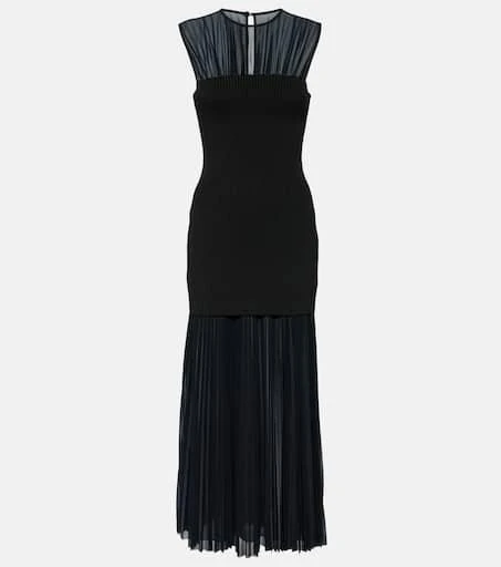 Proenza Schouler Niki pleated sheer jersey midi dress 1