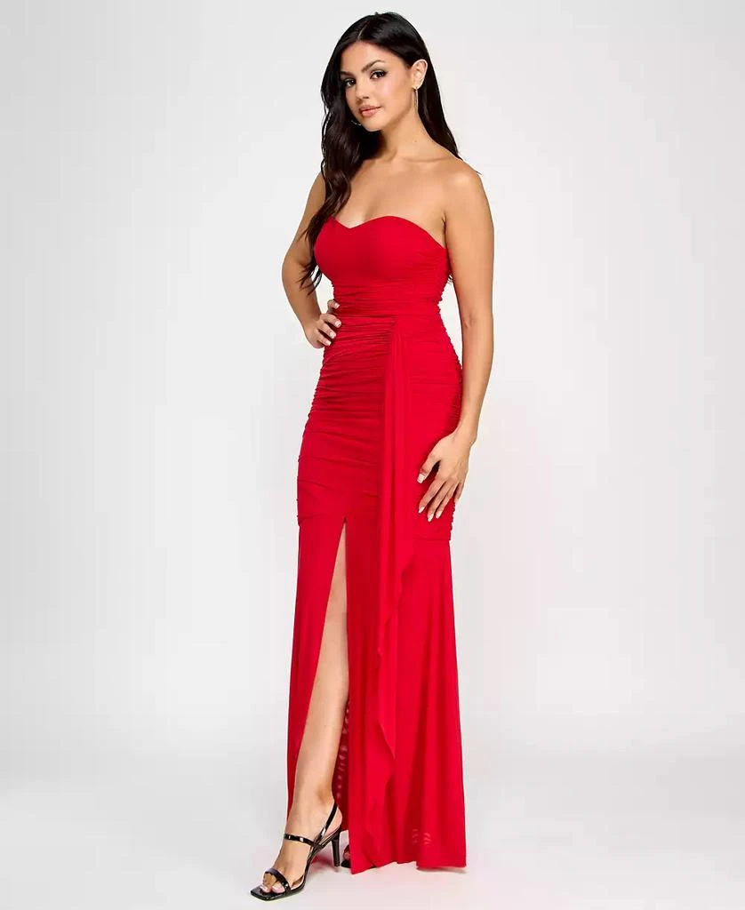 BCX Juniors' Power-Mesh Sweetheart Center-Slit Dress, Created for Macy's 3