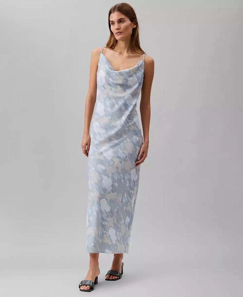 Calvin Klein Women's Printed Cowl-Neck Slip Dress 1