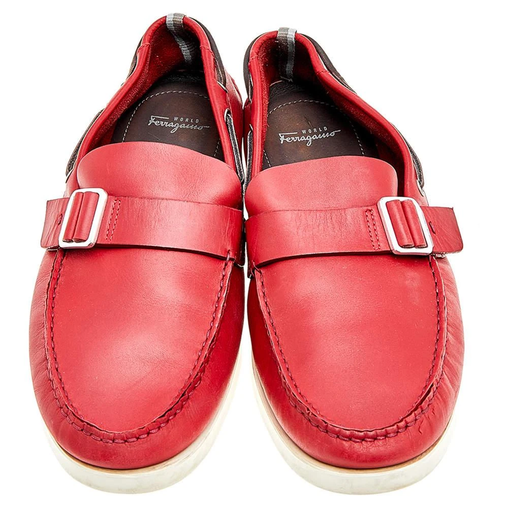 Salvatore Ferragamo Salvatore Ferragamo Red Leather Slip On Loafers Size 46 3