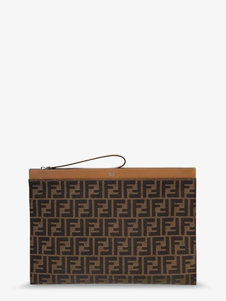 Fendi FF Jacquard Fabric Flat Pouch Large from Nugnes 1920