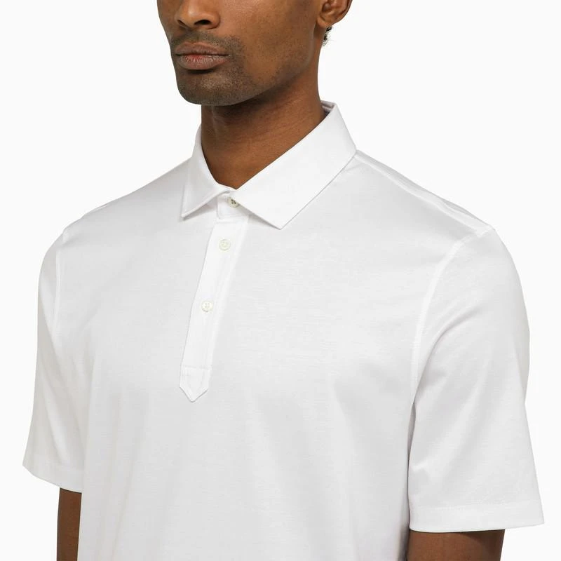 Brunello Cucinelli White short-sleeved polo shirt 5