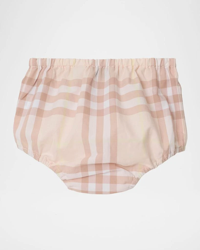 Burberry Girl's Geraldine Cotton Poplin Check Dress & Bloomers, Size Newborn-18M 5