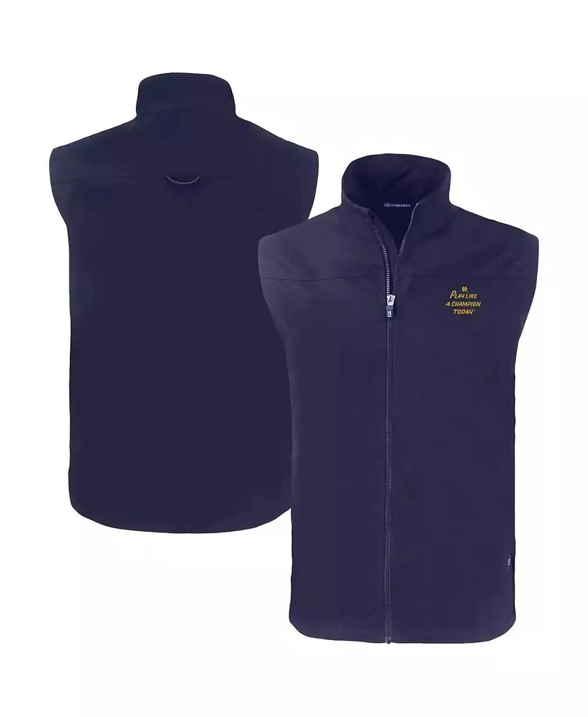 Cutter & Buck Men's Navy Notre Dame Fighting Irish Play Like A Champion Today Charter Eco Full-Zip Vest 1