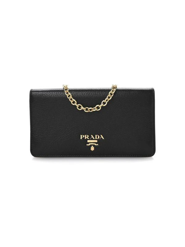 Prada Logo Leather Wallet-On-Chain 1