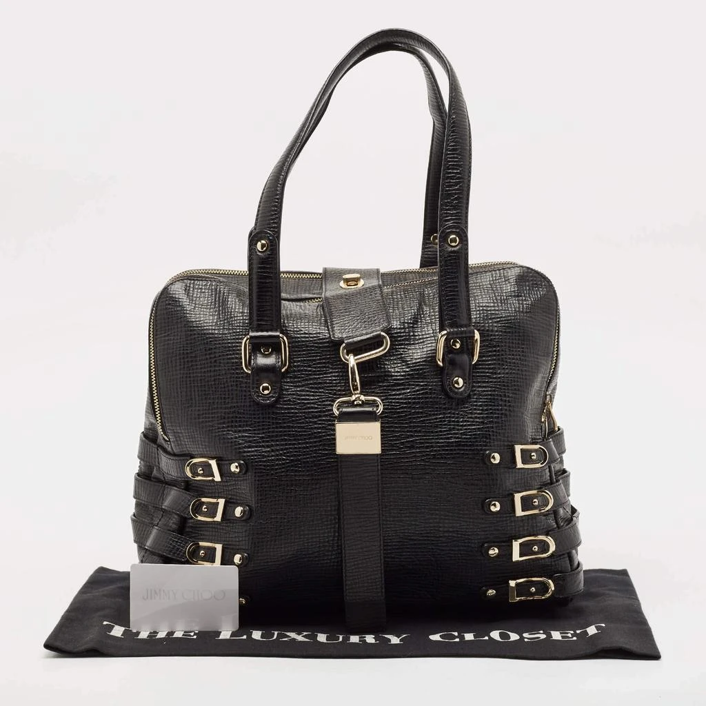 Jimmy Choo Jimmy Choo Black Textured Leather Blythe M Bag 13