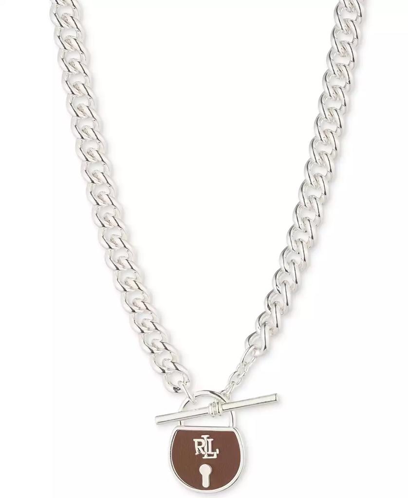 Ralph Lauren Leather Padlock 16" Pendant Necklace