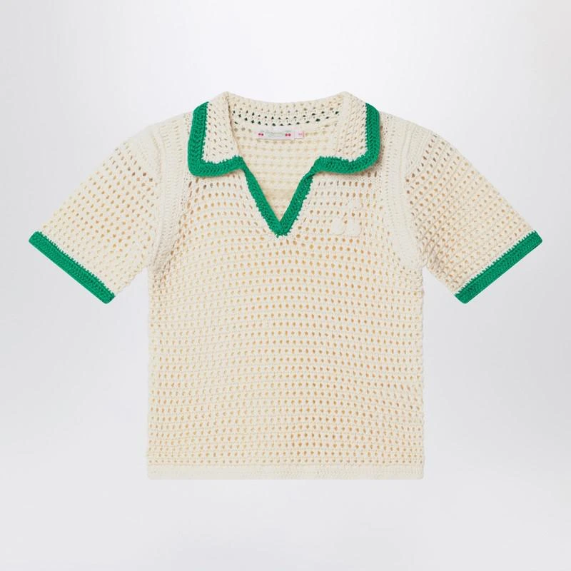 Bonpoint Elanita sweater in ivory/green 1