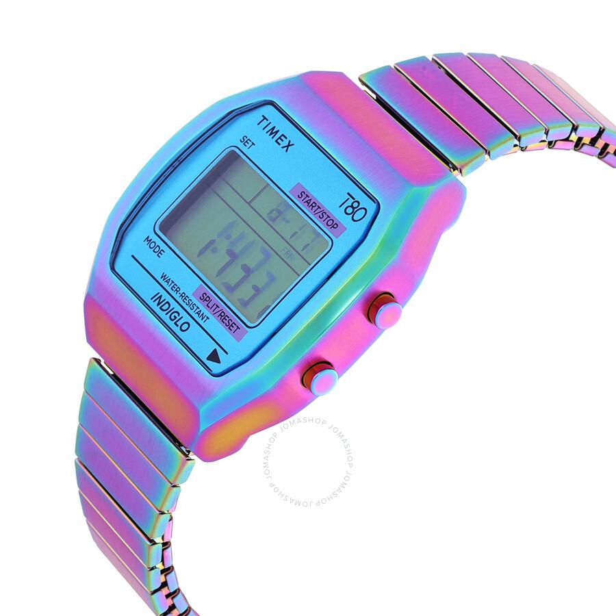 Timex 80 Quartz Digital Blue Dial Expansion Band Ladies Watch TW2W57100
