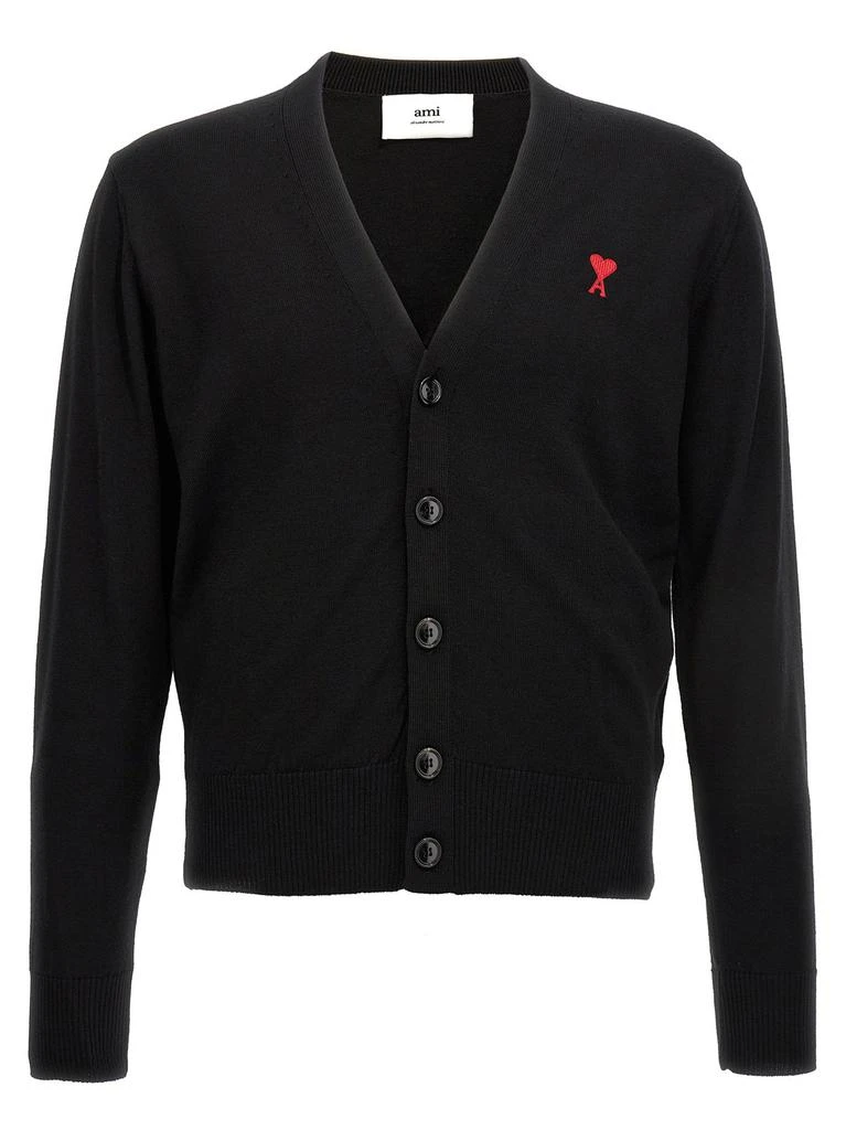 AMI AMI Paris Ami de Coeur Logo Embroidered Buttoned Cardigan 1