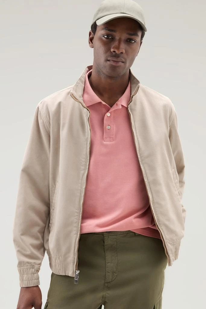 Woolrich Bomber Jacket in Cotton-Linen Blend - Men - Beige 4