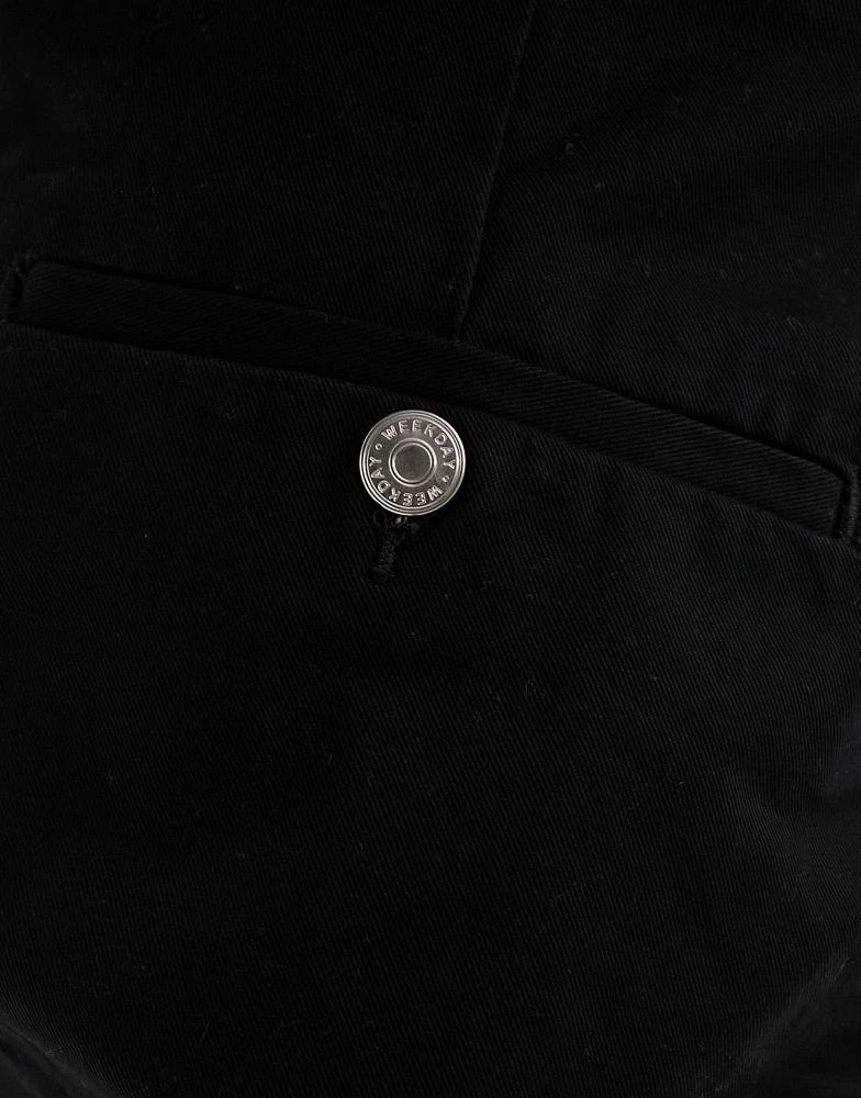 Weekday Weekday Astro loose fit wide leg trousers in black 4