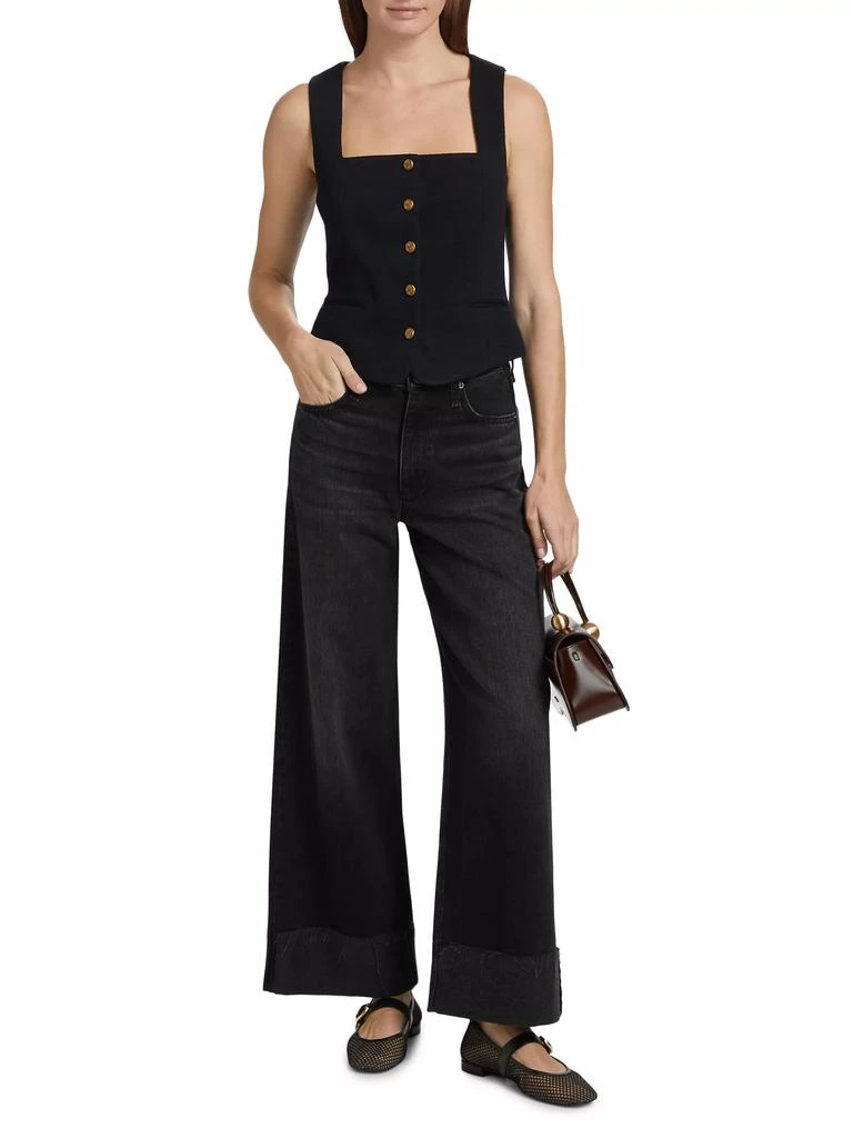 Rag & Bone Sofie High-Rise Wide-Leg Cuffed Jeans 2