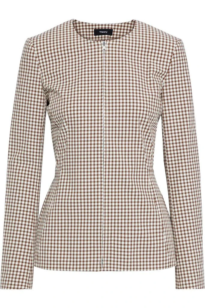 Theory Checked cotton-blend jacket