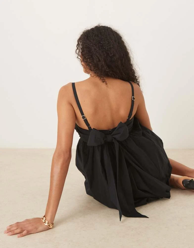 Abercrombie & Fitch Abercrombie & Fitch bubble hem babydoll mini dress in black 3