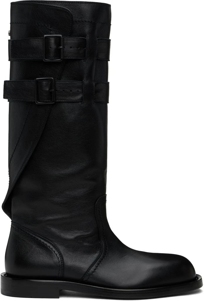 ANN DEMEULEMEESTER Black Uplu Biker Boots 1