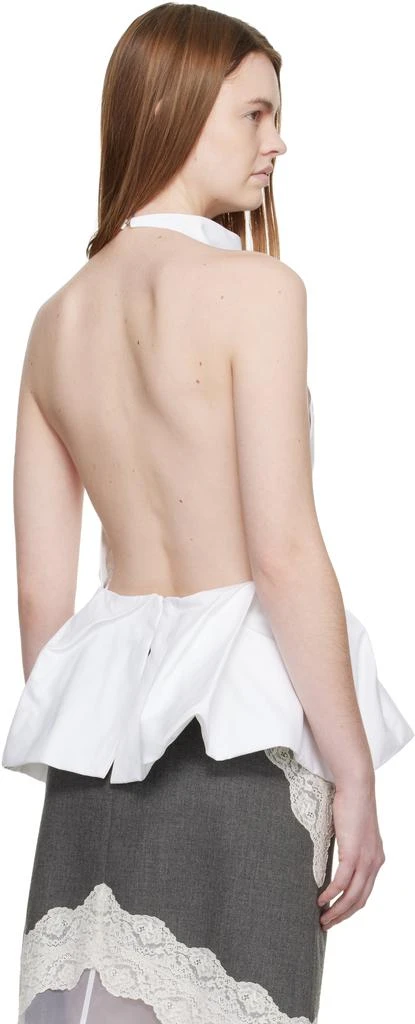 Magda Butrym White Halter Peplum Blouse 3