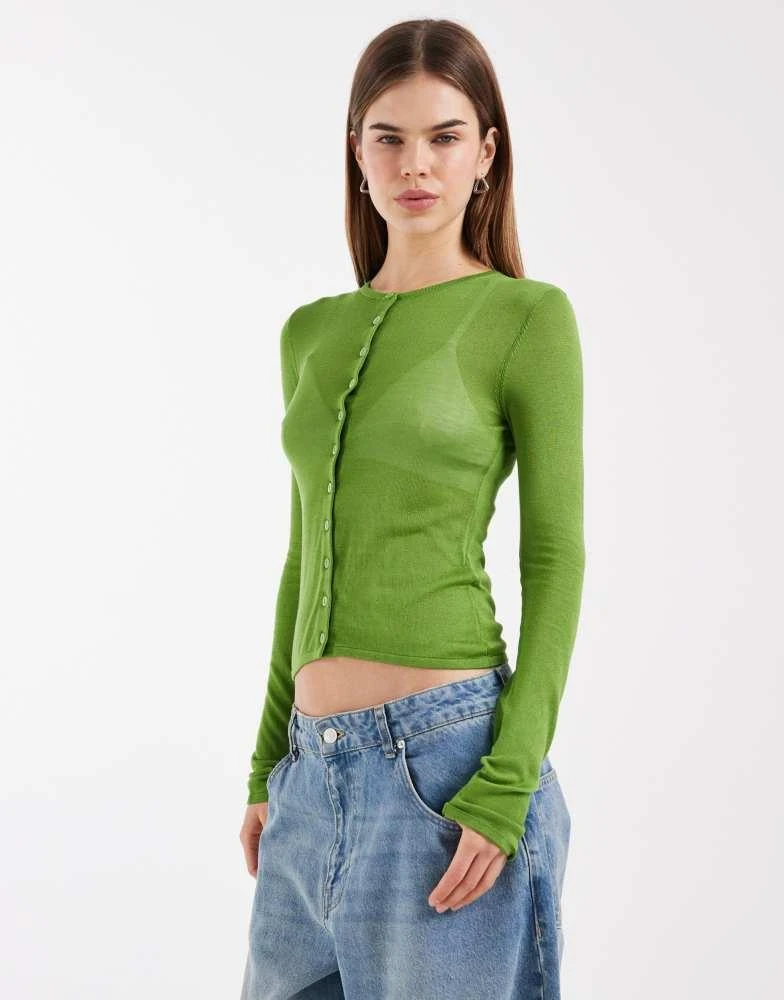 ASOS ASOS DESIGN second skin cardigan in green