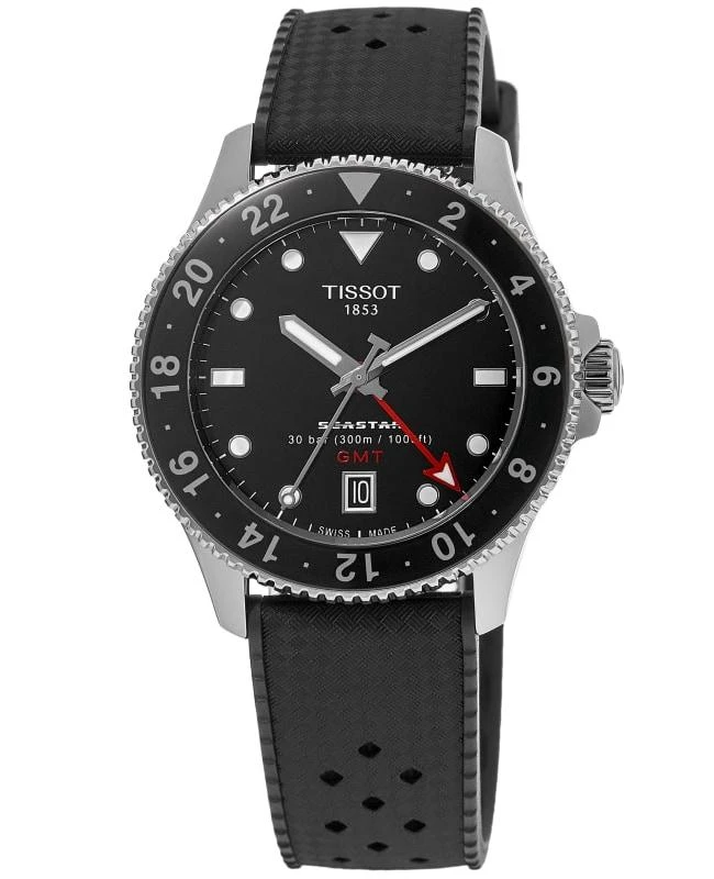 Tissot Tissot Seastar 1000 Quartz GMT Black Dial Rubber Strap Men's Watch T120.852.17.051.00 1