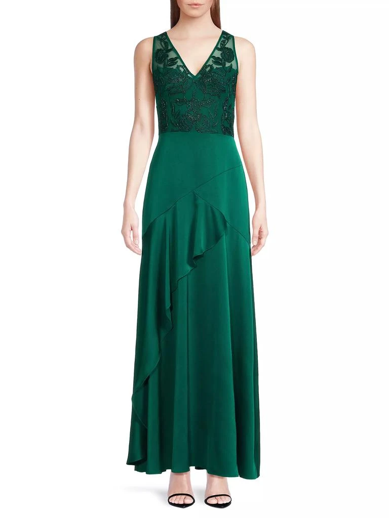 Aidan Mattox Beaded Satin Sleeveless Gown 3